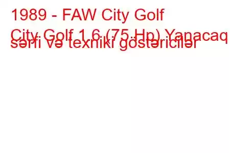 1989 - FAW City Golf
City Golf 1.6 (75 Hp) Yanacaq sərfi və texniki göstəricilər