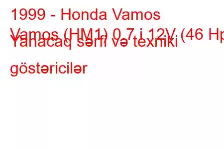 1999 - Honda Vamos
Vamos (HM1) 0.7 i 12V (46 Hp) Yanacaq sərfi və texniki göstəricilər