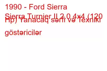 1990 - Ford Sierra
Sierra Turnier II 2.0 4x4 (120 Hp) Yanacaq sərfi və Texniki göstəricilər