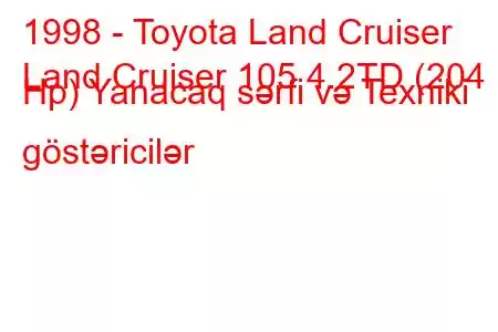 1998 - Toyota Land Cruiser
Land Cruiser 105 4.2TD (204 Hp) Yanacaq sərfi və Texniki göstəricilər