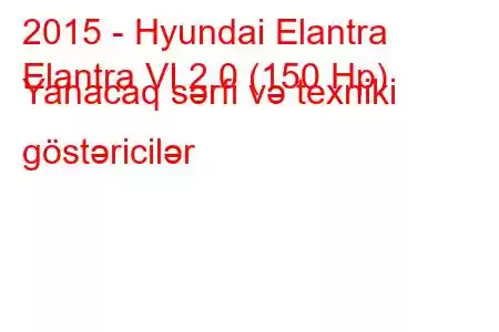 2015 - Hyundai Elantra
Elantra VI 2.0 (150 Hp) Yanacaq sərfi və texniki göstəricilər