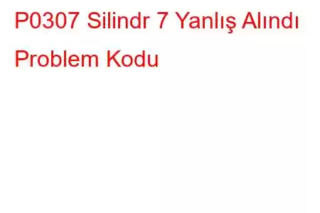 P0307 Silindr 7 Yanlış Alındı ​​Problem Kodu