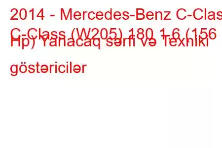 2014 - Mercedes-Benz C-Class
C-Class (W205) 180 1.6 (156 Hp) Yanacaq sərfi və Texniki göstəricilər