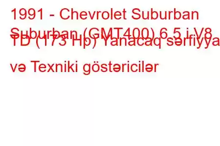 1991 - Chevrolet Suburban
Suburban (GMT400) 6.5 i V8 TD (173 Hp) Yanacaq sərfiyyatı və Texniki göstəricilər