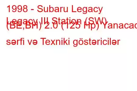 1998 - Subaru Legacy
Legacy III Station (SW) (BE,BH) 2.0 (125 Hp) Yanacaq sərfi və Texniki göstəricilər