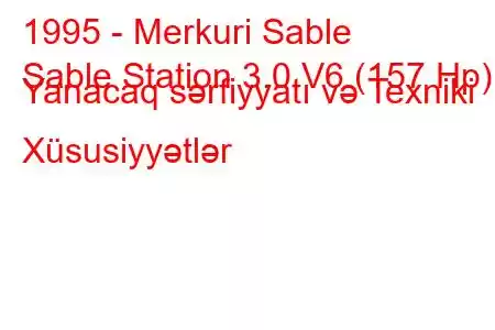 1995 - Merkuri Sable
Sable Station 3.0 V6 (157 Hp) Yanacaq sərfiyyatı və Texniki Xüsusiyyətlər