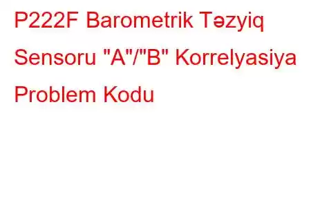 P222F Barometrik Təzyiq Sensoru 