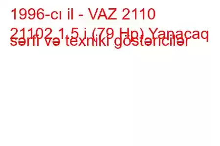 1996-cı il - VAZ 2110
21102 1.5 i (79 Hp) Yanacaq sərfi və texniki göstəricilər