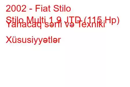 2002 - Fiat Stilo
Stilo Multi 1.9 JTD (115 Hp) Yanacaq sərfi və Texniki Xüsusiyyətlər