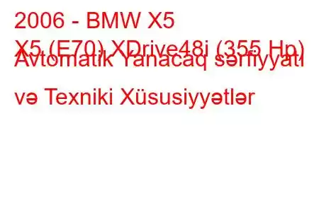 2006 - BMW X5
X5 (E70) XDrive48i (355 Hp) Avtomatik Yanacaq sərfiyyatı və Texniki Xüsusiyyətlər