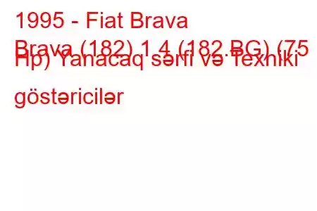 1995 - Fiat Brava
Brava (182) 1.4 (182.BG) (75 Hp) Yanacaq sərfi və Texniki göstəricilər