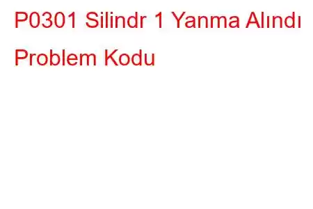 P0301 Silindr 1 Yanma Alındı ​​Problem Kodu