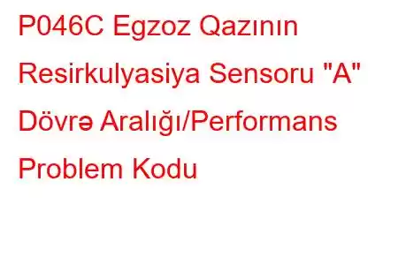 P046C Egzoz Qazının Resirkulyasiya Sensoru 