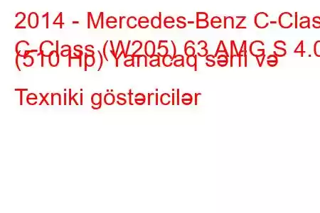 2014 - Mercedes-Benz C-Class
C-Class (W205) 63 AMG S 4.0 (510 Hp) Yanacaq sərfi və Texniki göstəricilər