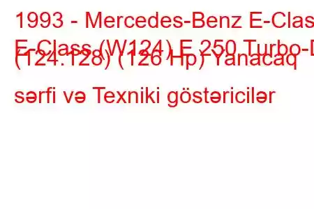 1993 - Mercedes-Benz E-Class
E-Class (W124) E 250 Turbo-D (124.128) (126 Hp) Yanacaq sərfi və Texniki göstəricilər