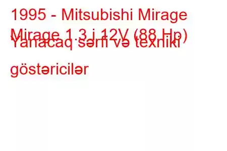 1995 - Mitsubishi Mirage
Mirage 1.3 i 12V (88 Hp) Yanacaq sərfi və texniki göstəricilər