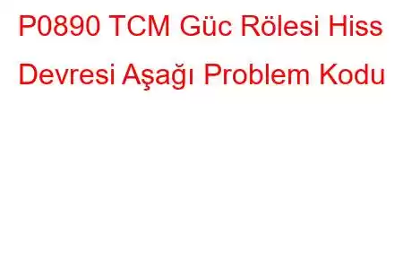 P0890 TCM Güc Rölesi Hiss Devresi Aşağı Problem Kodu