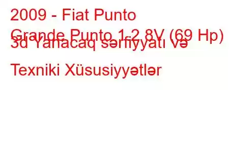 2009 - Fiat Punto
Grande Punto 1.2 8V (69 Hp) 3d Yanacaq sərfiyyatı və Texniki Xüsusiyyətlər