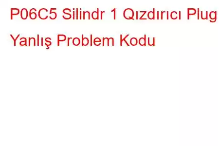 P06C5 Silindr 1 Qızdırıcı Plug Yanlış Problem Kodu