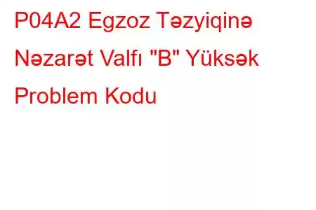 P04A2 Egzoz Təzyiqinə Nəzarət Valfı 