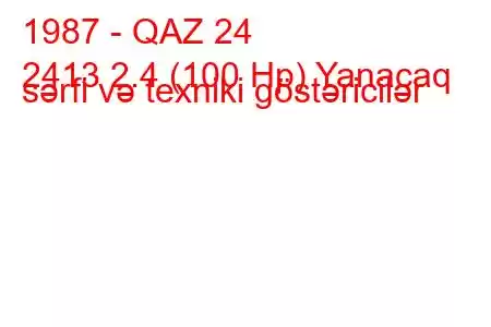 1987 - QAZ 24
2413 2.4 (100 Hp) Yanacaq sərfi və texniki göstəricilər