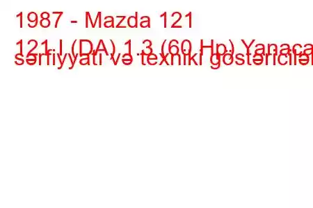 1987 - Mazda 121
121 I (DA) 1.3 (60 Hp) Yanacaq sərfiyyatı və texniki göstəricilər