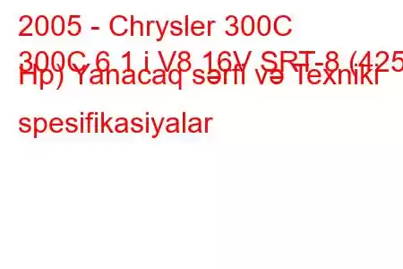 2005 - Chrysler 300C
300C 6.1 i V8 16V SRT-8 (425 Hp) Yanacaq sərfi və Texniki spesifikasiyalar