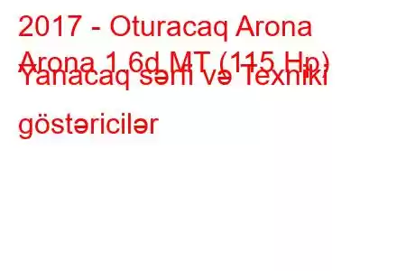 2017 - Oturacaq Arona
Arona 1.6d MT (115 Hp) Yanacaq sərfi və Texniki göstəricilər