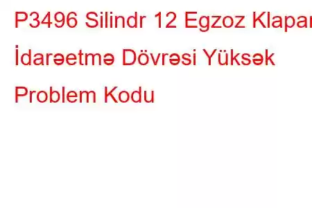 P3496 Silindr 12 Egzoz Klapanı İdarəetmə Dövrəsi Yüksək Problem Kodu