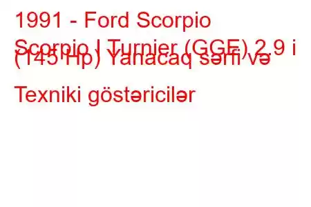 1991 - Ford Scorpio
Scorpio I Turnier (GGE) 2.9 i (145 Hp) Yanacaq sərfi və Texniki göstəricilər