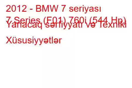 2012 - BMW 7 seriyası
7 Series (F01) 760i (544 Hp) Yanacaq sərfiyyatı və Texniki Xüsusiyyətlər