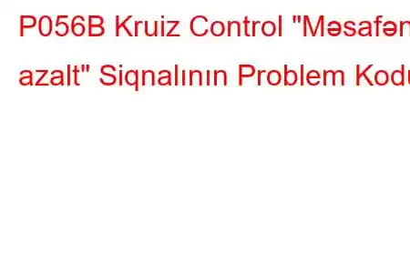 P056B Kruiz Control 