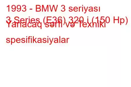 1993 - BMW 3 seriyası
3 Series (E36) 320 i (150 Hp) Yanacaq sərfi və Texniki spesifikasiyalar