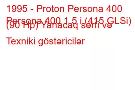 1995 - Proton Persona 400
Persona 400 1.5 i (415 GLSi) (90 Hp) Yanacaq sərfi və Texniki göstəricilər