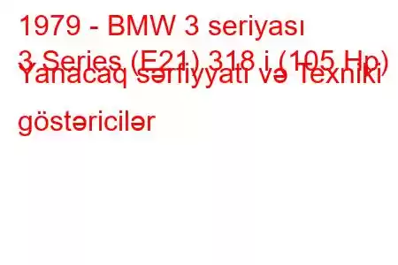 1979 - BMW 3 seriyası
3 Series (E21) 318 i (105 Hp) Yanacaq sərfiyyatı və Texniki göstəricilər