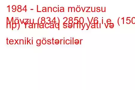 1984 - Lancia mövzusu
Mövzu (834) 2850 V6 i.e. (150 hp) Yanacaq sərfiyyatı və texniki göstəricilər