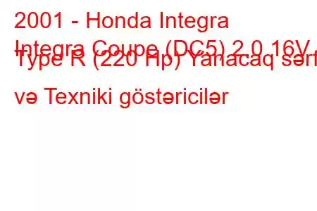 2001 - Honda Integra
Integra Coupe (DC5) 2.0 16V Type R (220 Hp) Yanacaq sərfi və Texniki göstəricilər