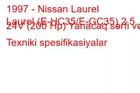 1997 - Nissan Laurel
Laurel (E-HC35/E-GC35) 2.5 24V (200 Hp) Yanacaq sərfi və Texniki spesifikasiyalar