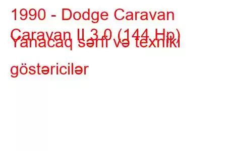 1990 - Dodge Caravan
Caravan II 3.0 (144 Hp) Yanacaq sərfi və texniki göstəricilər