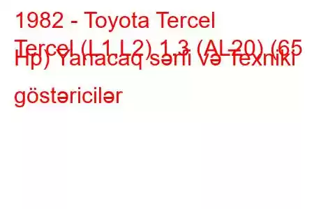 1982 - Toyota Tercel
Tercel (L1,L2) 1.3 (AL20) (65 Hp) Yanacaq sərfi və Texniki göstəricilər