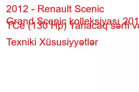 2012 - Renault Scenic
Grand Scenic kolleksiyası 2012 TCe (130 Hp) Yanacaq sərfi və Texniki Xüsusiyyətlər