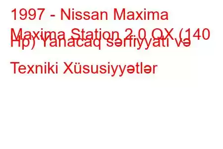 1997 - Nissan Maxima
Maxima Station 2.0 QX (140 Hp) Yanacaq sərfiyyatı və Texniki Xüsusiyyətlər