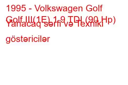 1995 - Volkswagen Golf
Golf III(1E) 1.9 TDI (90 Hp) Yanacaq sərfi və Texniki göstəricilər