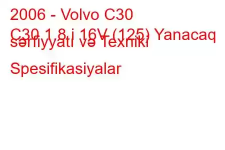 2006 - Volvo C30
C30 1.8 i 16V (125) Yanacaq sərfiyyatı və Texniki Spesifikasiyalar