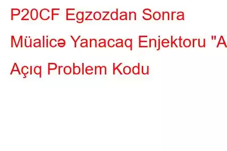 P20CF Egzozdan Sonra Müalicə Yanacaq Enjektoru 