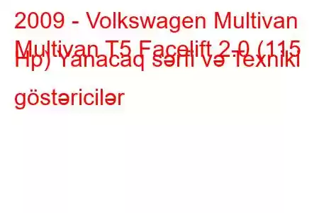 2009 - Volkswagen Multivan
Multivan T5 Facelift 2.0 (115 Hp) Yanacaq sərfi və Texniki göstəricilər