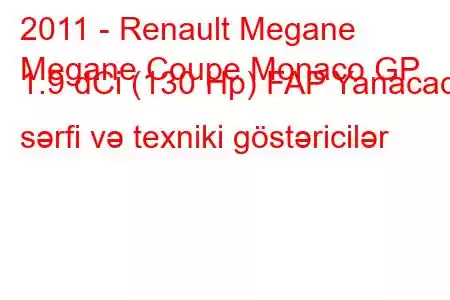 2011 - Renault Megane
Megane Coupe Monaco GP 1.9 dCi (130 Hp) FAP Yanacaq sərfi və texniki göstəricilər