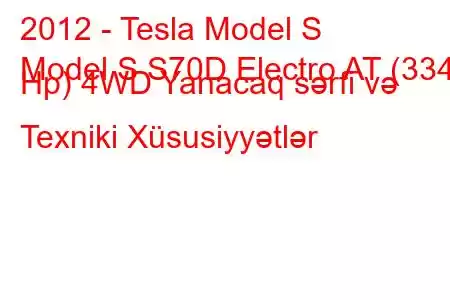 2012 - Tesla Model S
Model S S70D Electro AT (334 Hp) 4WD Yanacaq sərfi və Texniki Xüsusiyyətlər