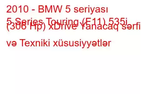 2010 - BMW 5 seriyası
5 Series Touring (F11) 535i (306 Hp) xDrive Yanacaq sərfi və Texniki xüsusiyyətlər