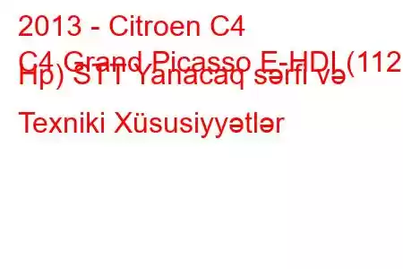 2013 - Citroen C4
C4 Grand Picasso E-HDI (112 Hp) STT Yanacaq sərfi və Texniki Xüsusiyyətlər